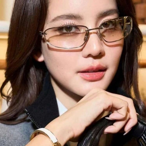 1pc Frameless Oval Fashion Glasses Y2K Personalized Versatile Women's Fashion - Picture 3 of 3